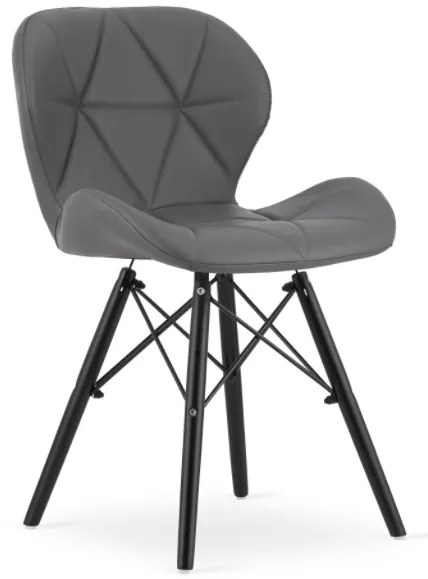 Jedálenská stolička EKO sivá s čiernymi nohami