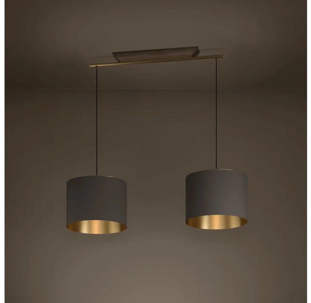 Eglo 390336 - Luster na lanku SANTANDRIA 2xE27/40W/230V hnedá/zlatá