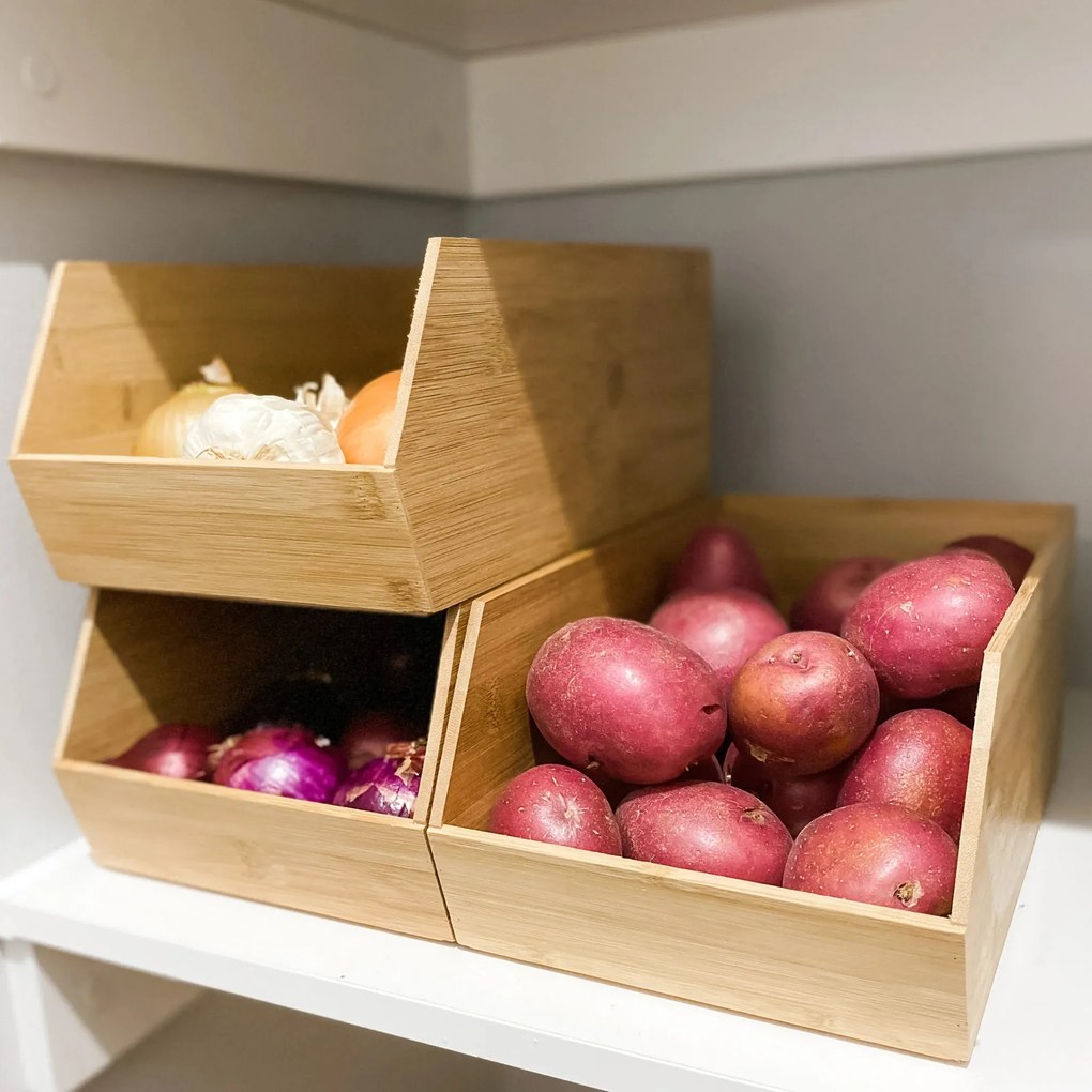 Bambusový organizér, úložný box, 1-komorový, SINGLE CAJA, 31x17x13