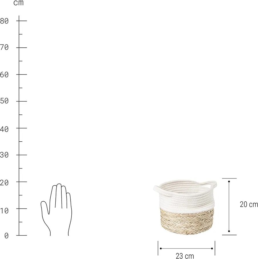 COTTON BRAID Úložný kôš z morskej trávy XS