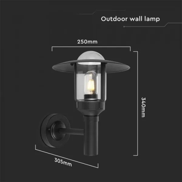 Vonkajšia nástenná lampa 1xE27/60W/230V IP44 čierna