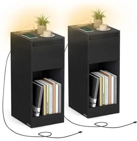 Set dvoch nočných stolíkov s LED osvetlením LET710B01 (2 ks)