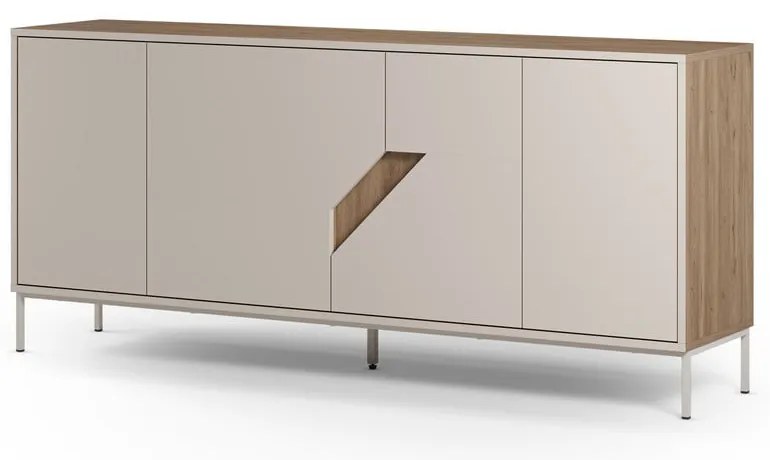 Komoda v dekore duba v krémovo-prírodnej farbe 180x80x40 cm Lilou – Marckeric