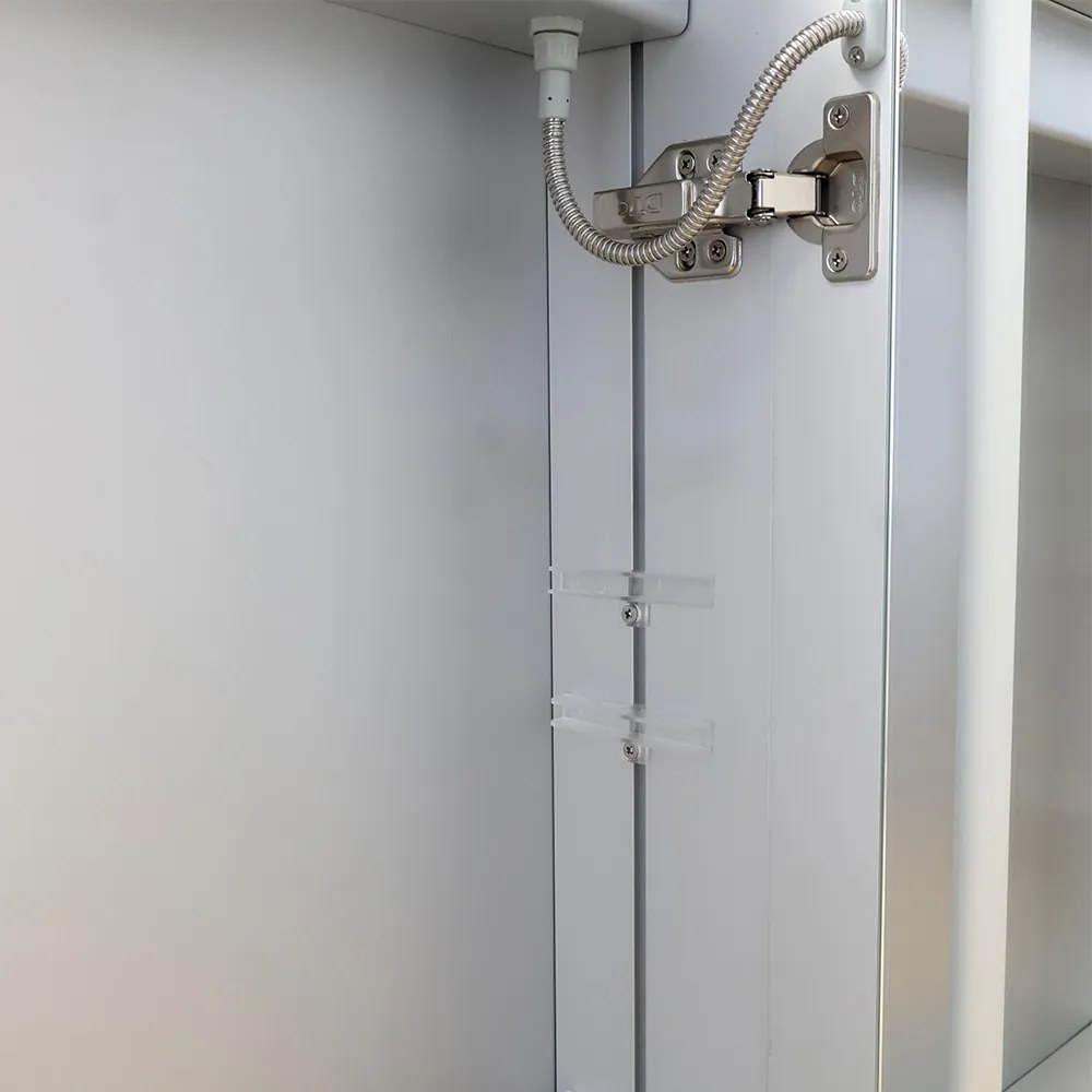 Mereo Mereo, kúpeľňová galérka 60 cm, zrkadlová skrinka, strieborná, MER-CN190