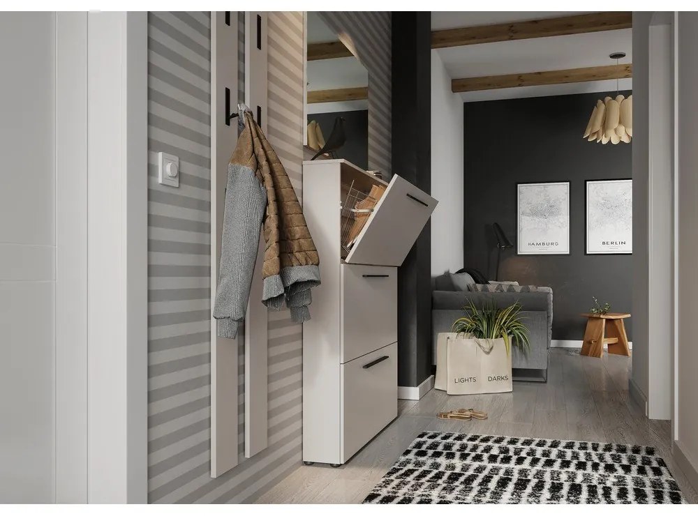 Sivobéžová výklopná skrinka na topánky Utah - Germania