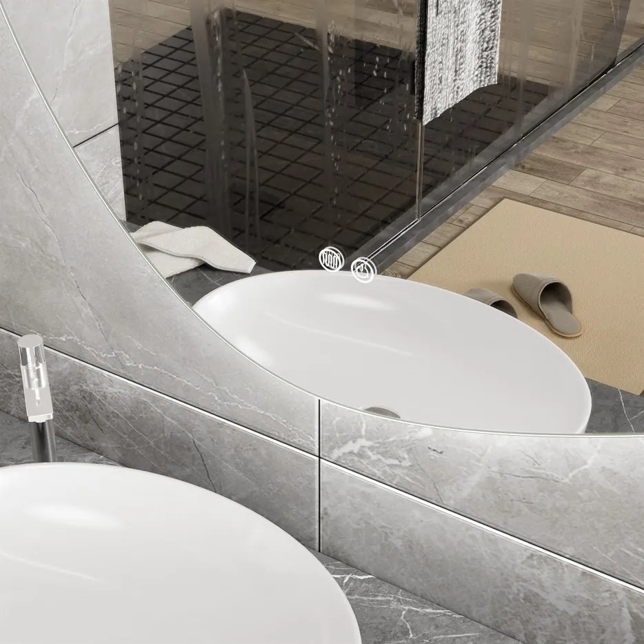 Erga Amelia, asymetrické LED zrkadlo 120x75 cm, 3993 lm, 3 farby svetla, zadné osvetlenie, ERG-V01-407-1275-00