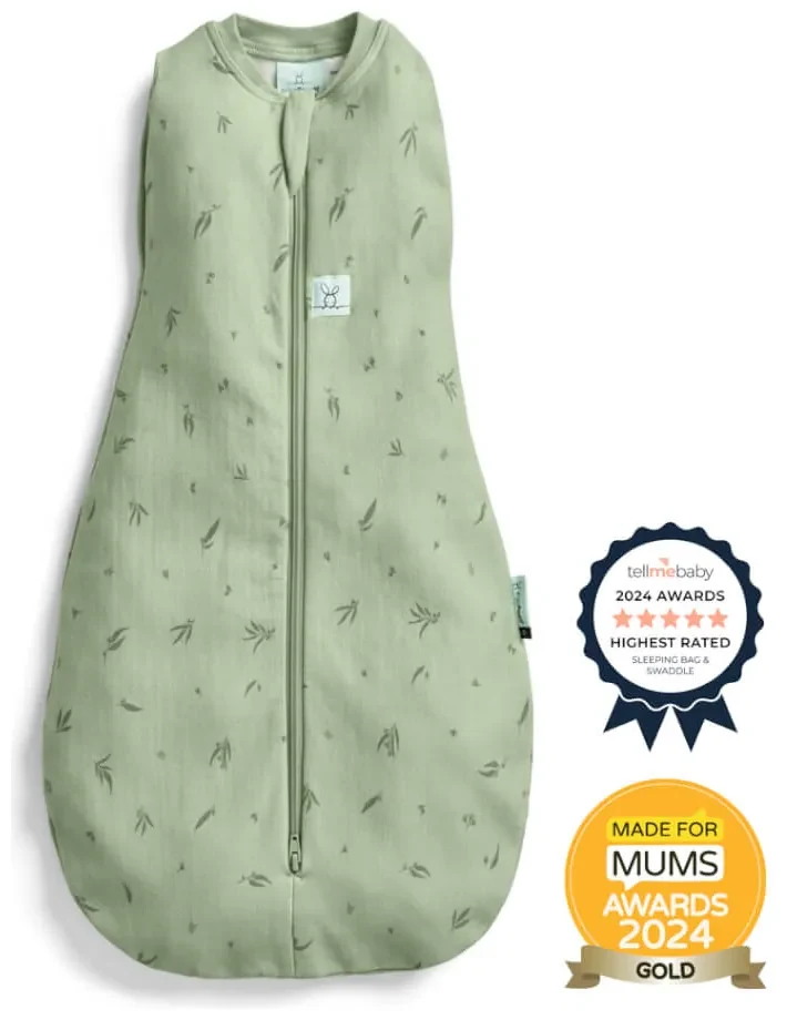 Zelená zavinovačka a vak na spanie 2v1 Cocoon Willow 0-3 m, 3-6 kg, 0,2 tog
