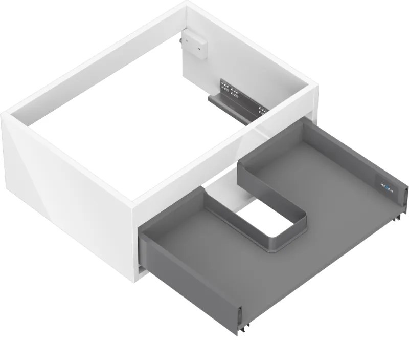 Mexen Box-A, závesná skrinka 60 cm, 1 zásuvka, biela lesklá, 91AX0-0600-235-1-00