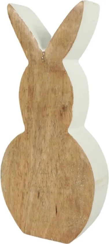 Drevený veľkonočný zajac NUBBIN 18 cm, biely