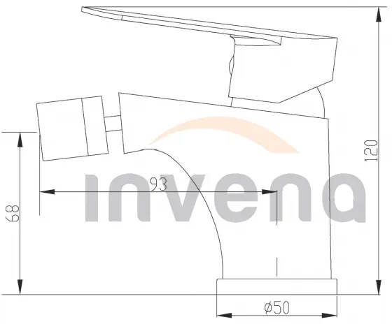 Invena Esla, bidetová batéria, chrómová, INV-BB-94-001-L