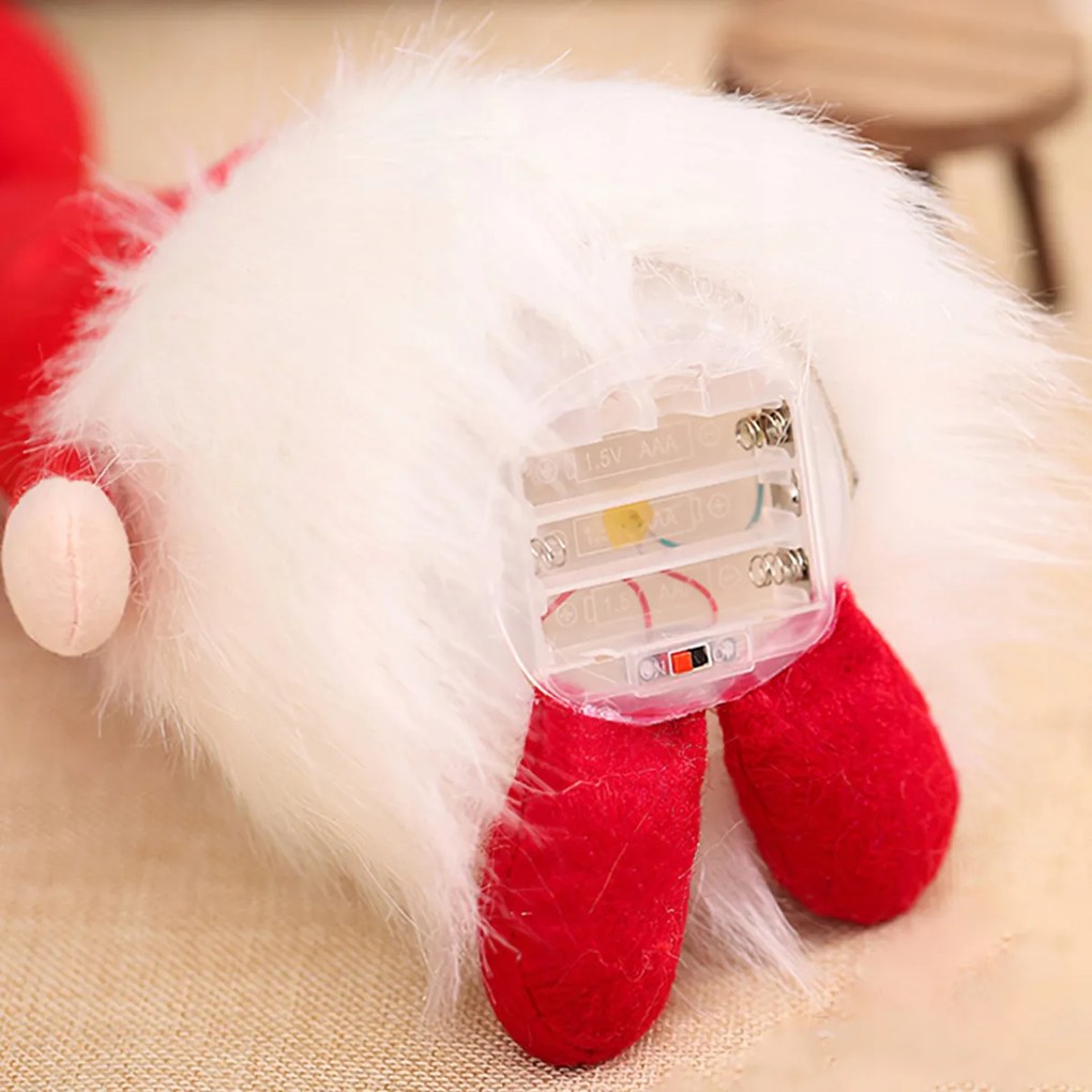 Vianočný LED škriatok 36 cm - "HO HO HO"