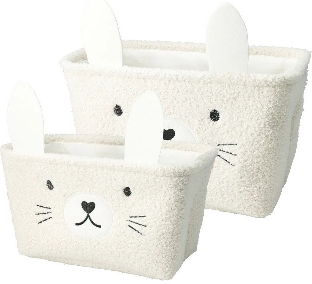 Hatu Súprava detských úložných košov Králik, 2 ks, krémová