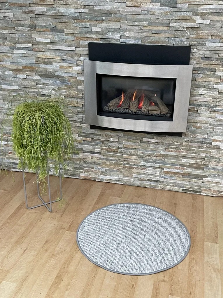 Vopi, Kusový koberec Alassio šedý okrúhly, 300x300 (priemer) kruh, šedá, chodba / predsieň