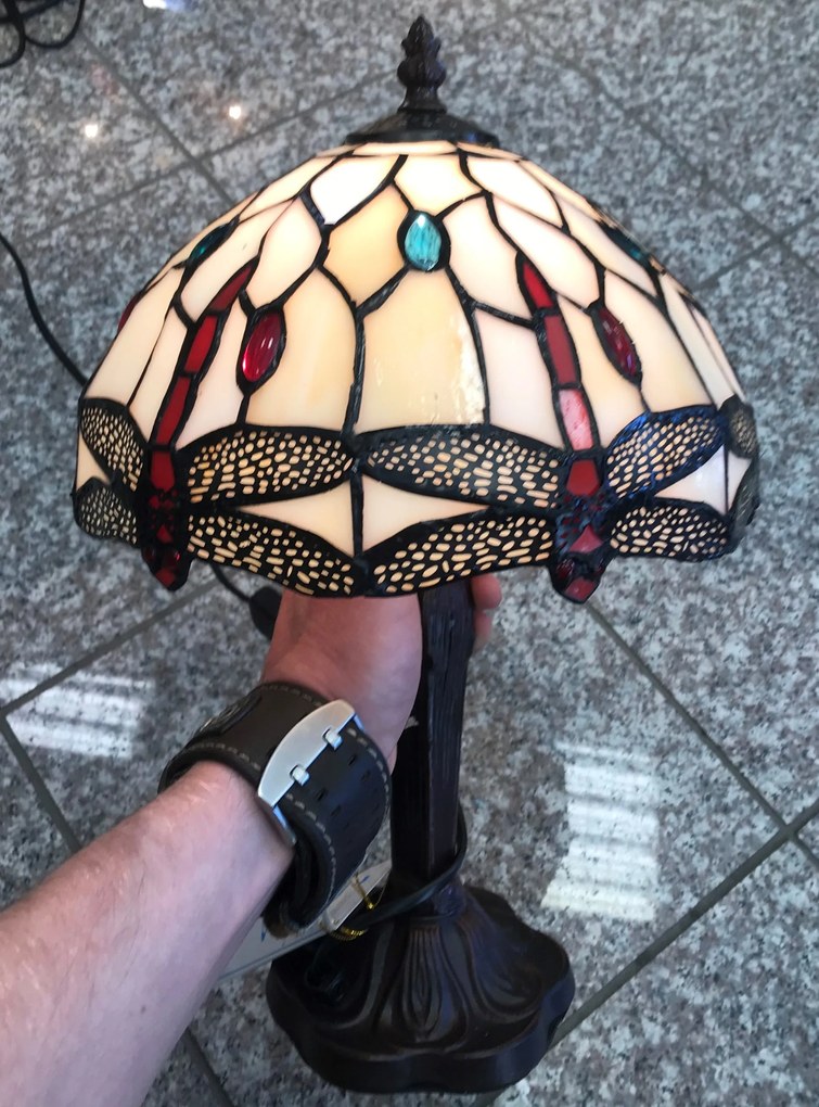 Tiffany stolová VÁŽKA JANTAR 40*25