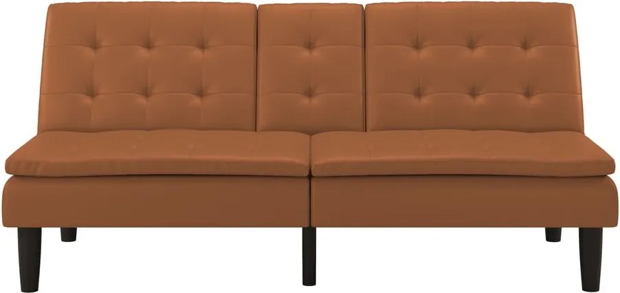 Koňakovohnedá rozkladacia pohovka z imitácie kože 191 cm Maine – Støraa