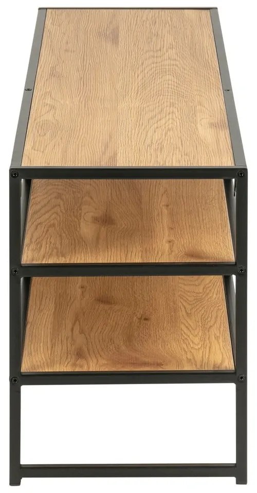 TV stolík v dekore duba v čierno-prírodnej farbe 120x46 cm Seaford – Actona