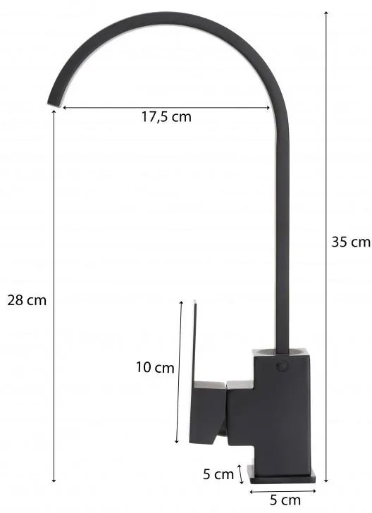 Erga Arim, vysoká drezová batéria h-350, čierna matná, ERG-YKA-BZ.ARIM-BLK