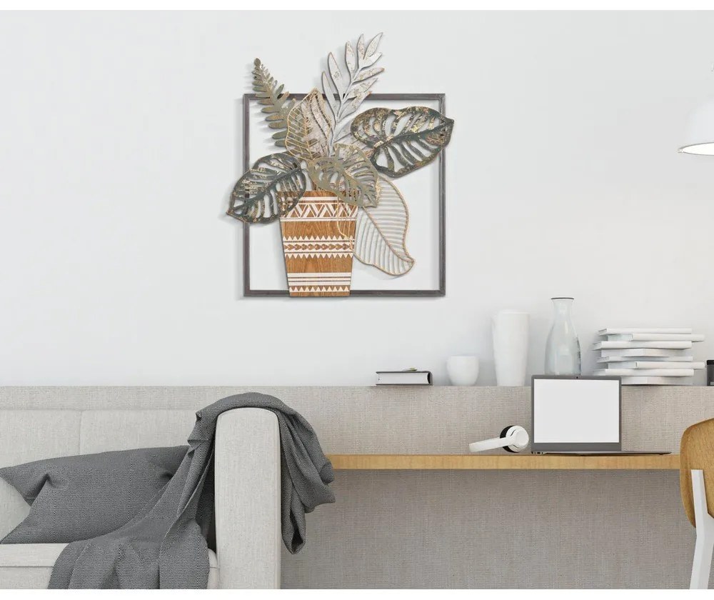 Kovová nástenná dekorácia 54x63 cm Vaso – Mauro Ferretti