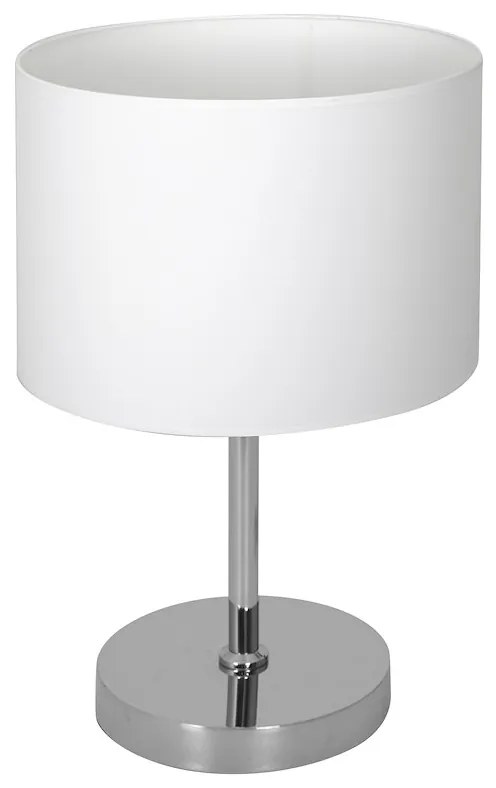 Stolná lampa Casino, 1x biele textilné tienidlo, ch