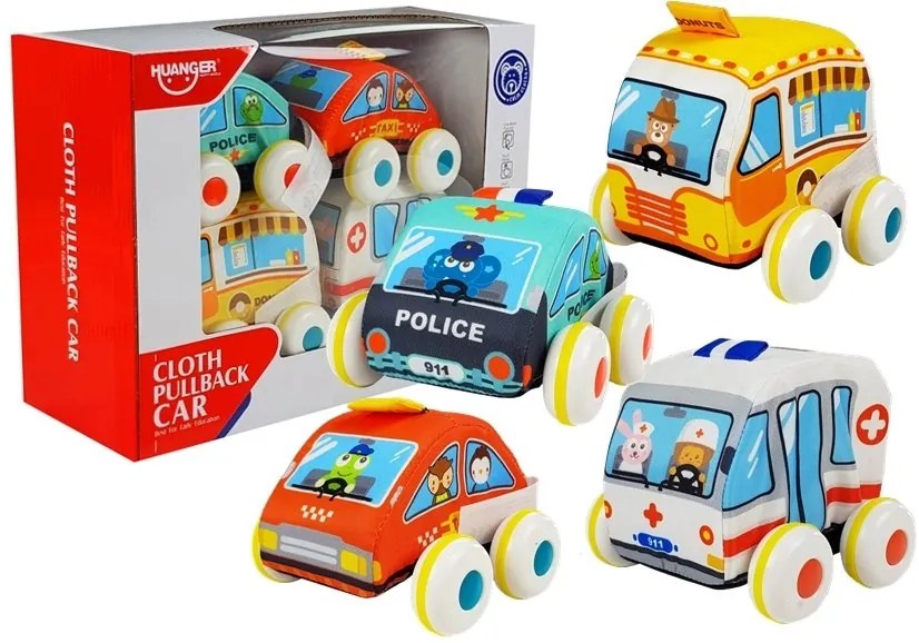 LEAN TOYS Sada mäkkých motorových vozidiel pre deti