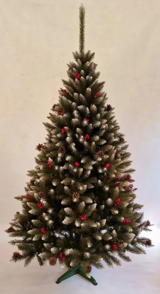 Umelý vianočný smrek s jarabinou 150 cm