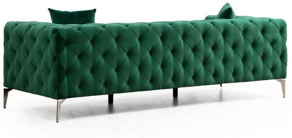 Dizajnová 3-miestna sedačka Rococo 237 cm zelená
