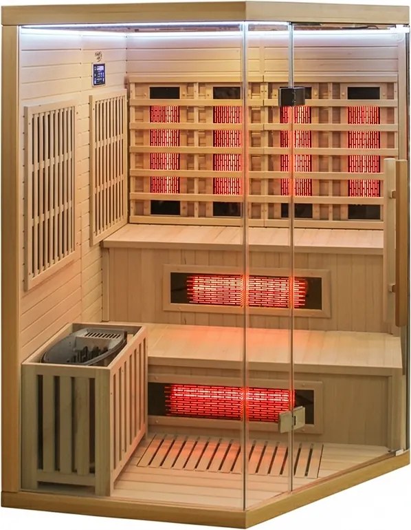 BPS-koupelny Kombinovaná sauna 2v1 HYD-7524 - Infrasauna + fínska sauna 150x150, 4-5 osôb