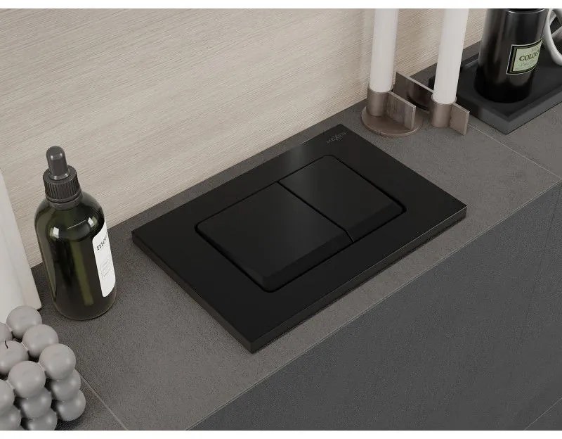 Mexen Fenix Air 10 XS, pneumatické dvojité tlačidlo na splachovanie, čierna matná, 6A1003