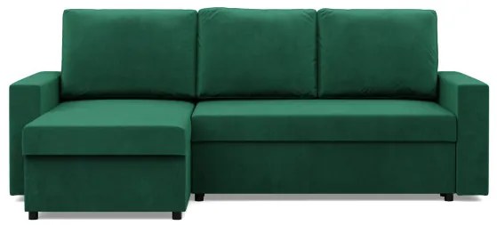 Rohová rozkladacia sedačka NEO Kronos fľaškovo zelená