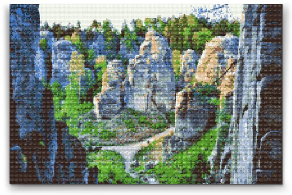 Gario Diamantové maľovanie Prachovské skaly Rozmery: 120 x 80 cm, Rámovanie: S vnútorným rámom, Diamanty: Štvorcové