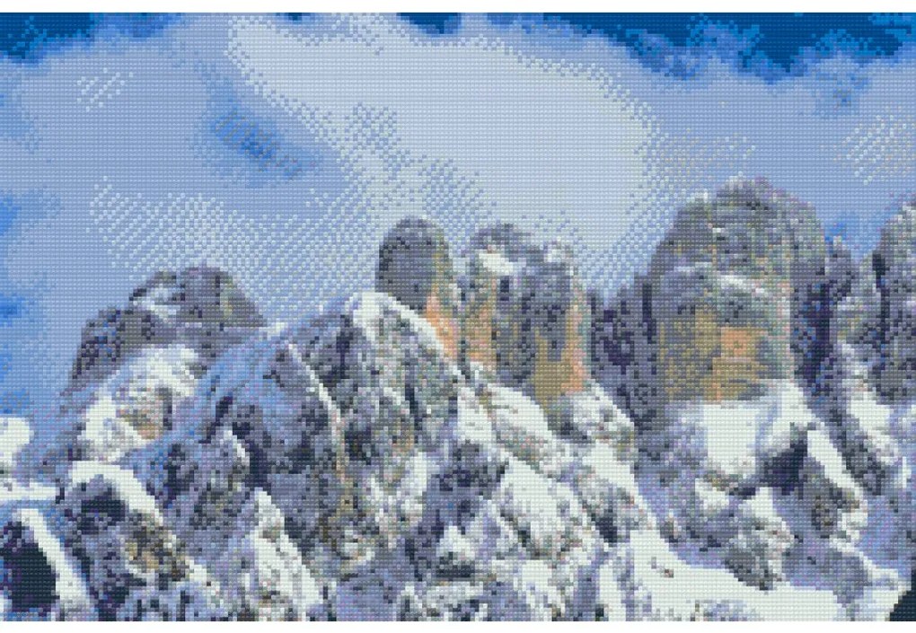 Gario Diamantové maľovanie Monte Civetta, Dolomity Rozmery: 80 x 60 cm, Rámovanie: S vnútorným rámom, Diamanty: Štvorcové