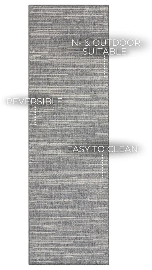 Sivý vonkajší koberec behúň 350x80 cm Gemini - Elle Decoration