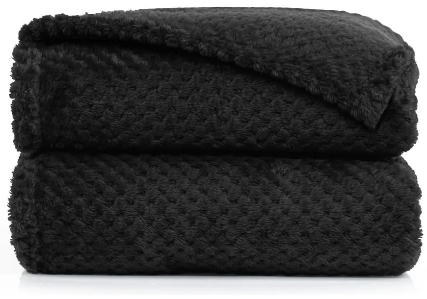 Čierna deka z mikrovlákna DecoKing Henry, 150 × 200 cm