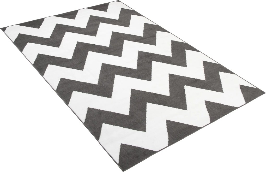 TA Koberec C437A TMAVO SIVÁ/BIELA BALI PP Rozmer: 250x300 cm