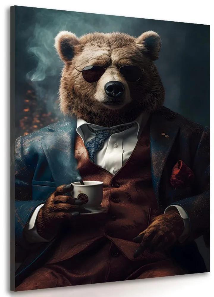 Obraz zvierací gangster medveď Varianta: 60x90