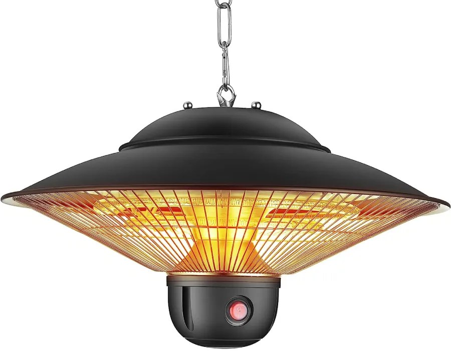 Stropný infračervený vykurovací žiarič BestBerg BBHS-1500 / 2000 W / čierna