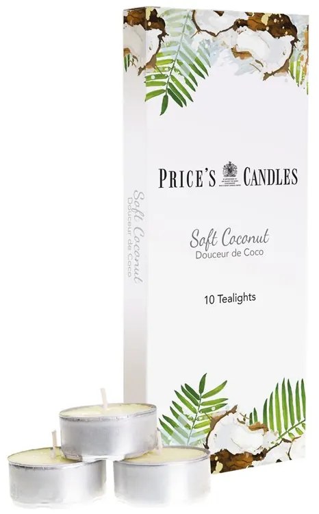 Price´s Price's vonné čajové sviečky Soft Coconut 10ks