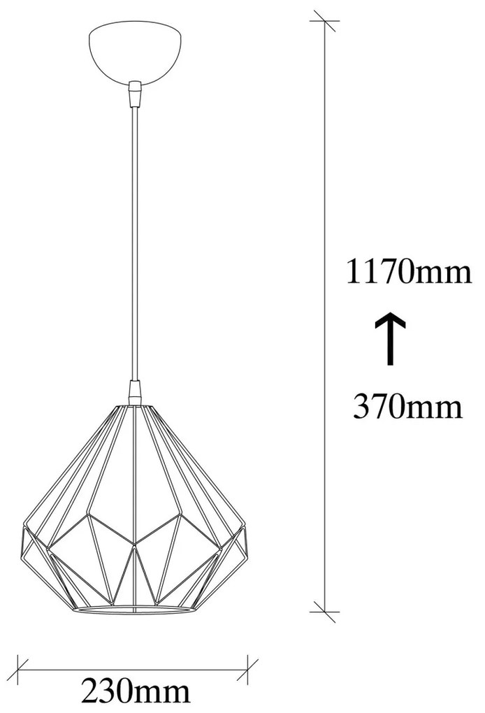 Závesné svietidlo Diamond I čierne