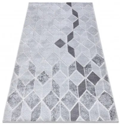 Koberec MEFE B400 Kocka, geometrický 3D štrukturálny - sivý