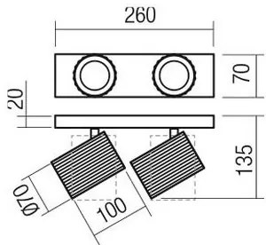 Redo 01-3402 - Bodové svietidlo DELPHI 2xGU10/7W/230V zlaté