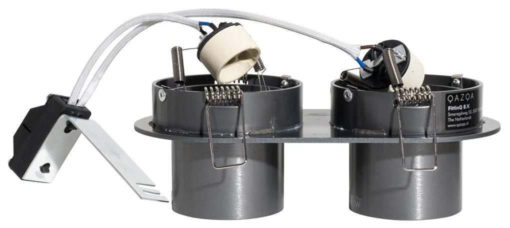 Zaoblené zapustené bodové svetlo tmavosivé GU10 50 mm 2-svetlo - Installa