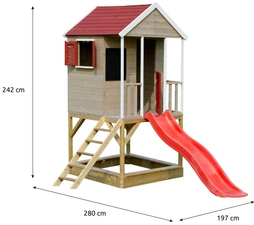 Marimex | Detský drevený domček Marimex Veranda so šmykľavkou | 11640361