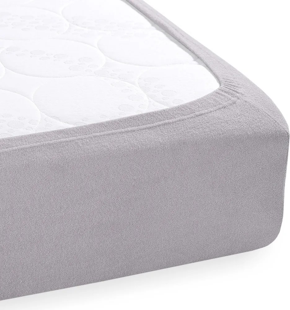 Froté napínacie prestieradlo FR-028 Svetlo sivé 160 x 200 - výška 20 cm
