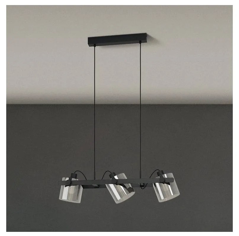 Eglo 780478 - Luster na lanku CALERINO 3xE27/40W/230V čierna