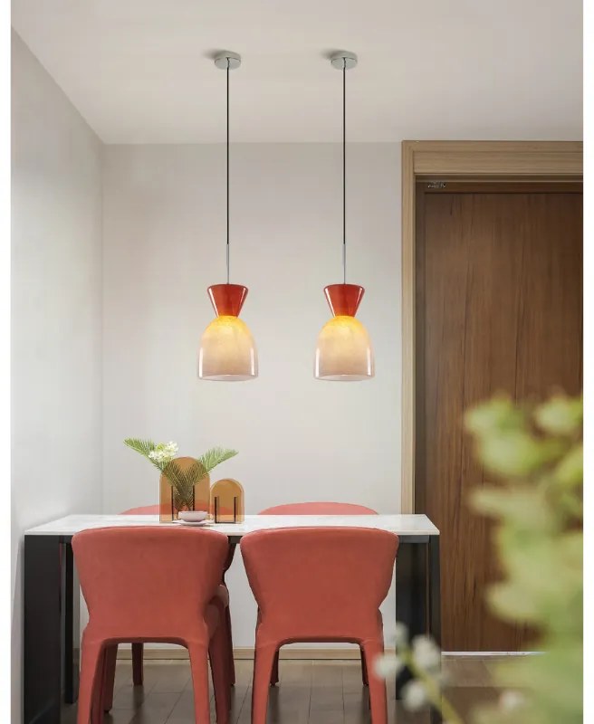 Závesný stropný luster NEO, ružové sklo