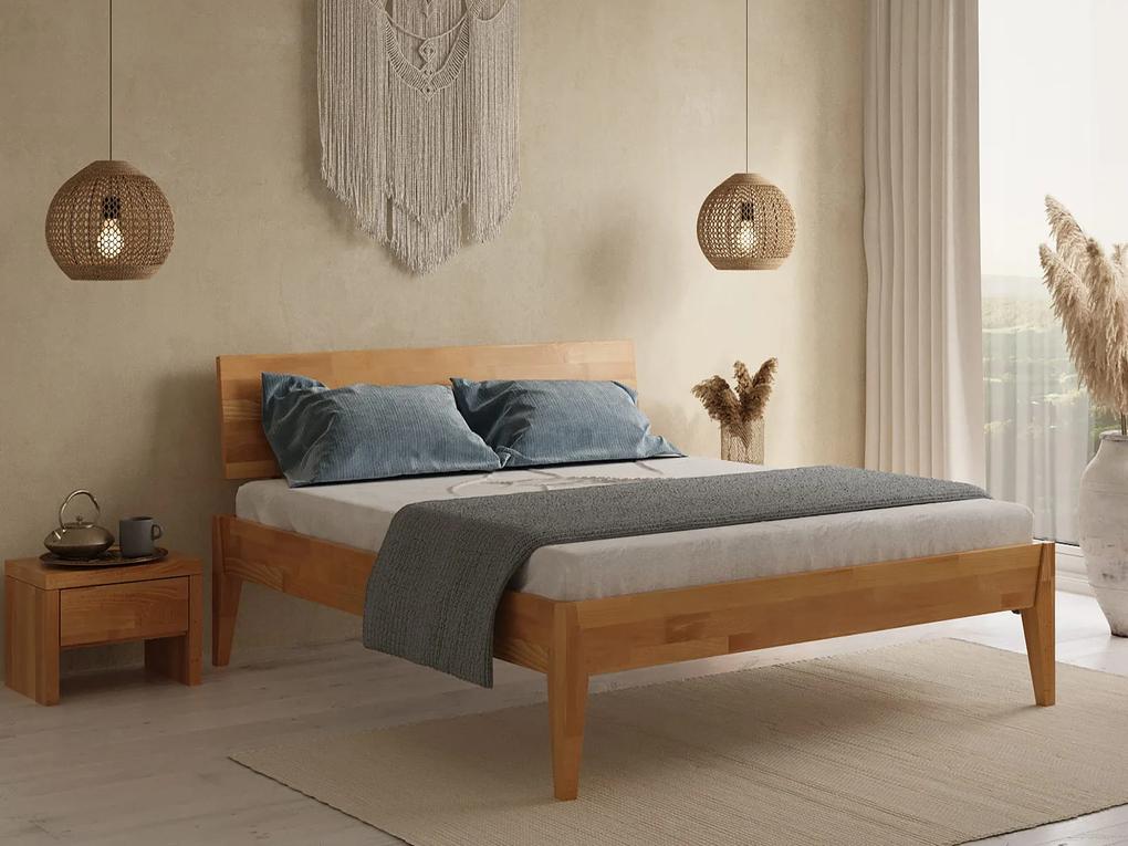 Vysoká posteľ z bukového dreva 140x200 cm Badajoz Škandinávske