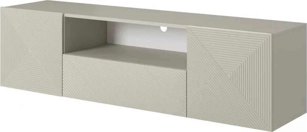 Závesný TV stolík Asha 167 cm s otvorenou policou - kašmírová
