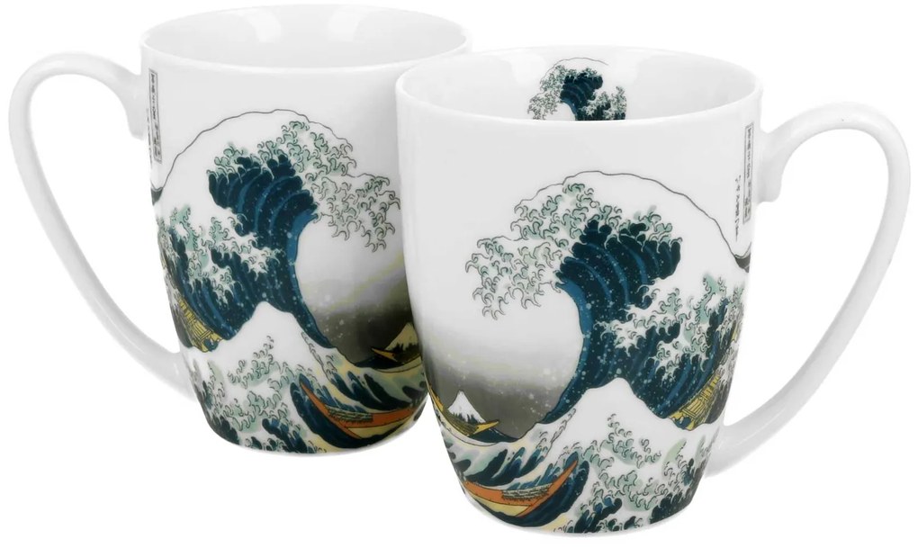 Porcelánový hrnček Hokusai The Great Wave 350 ml sada 2ks