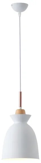 Luster na lanku 1xE27/15W/230V biela pr. 19,5 cm