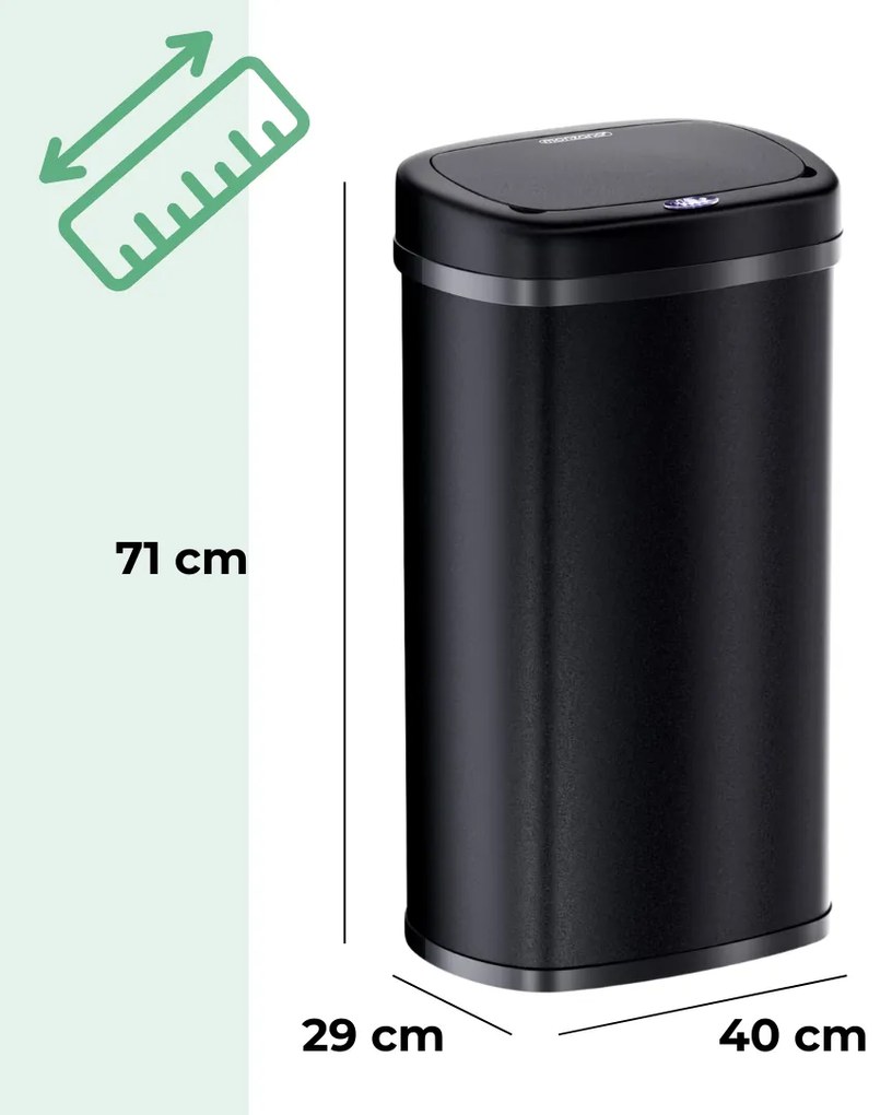 Senzorový odpadkový kôš DEUS, 58 litrov, čierna Jurhan